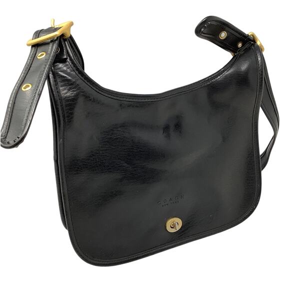 Coach Women's Black Legacy Leather Shoulder Hobo Bag Designer Vintage K15-4 - Picture 1 of 8